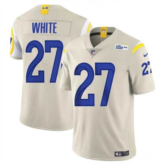 Youth Los Angeles Rams #27 TreDavious White Bone Vapor Untouchable Stitched Jersey Dzhi->youth nfl jersey->Youth Jersey